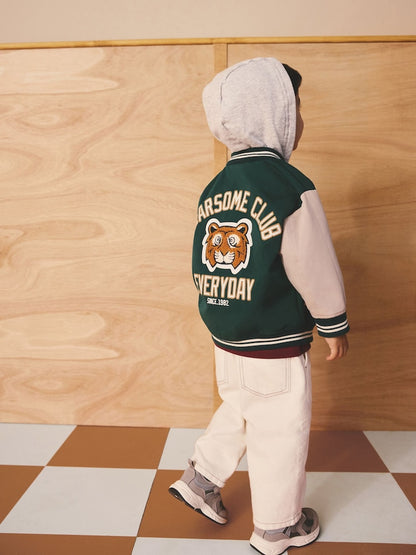 Green/Tan Varsity Jacket (3mths-7yrs) - Size 3-6 Months (62-68cm)