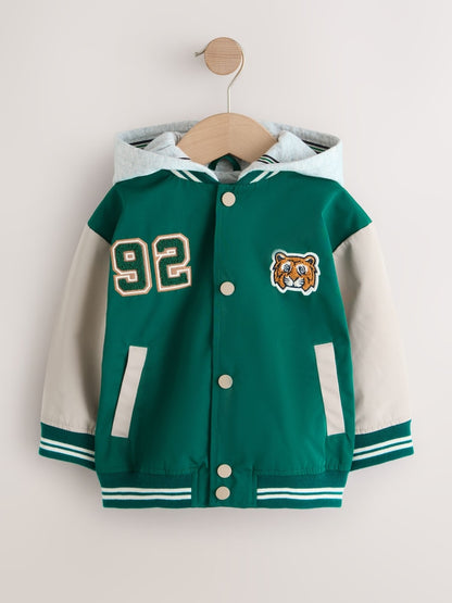 Green/Tan Varsity Jacket (3mths-7yrs) - Size 3-6 Months (62-68cm)