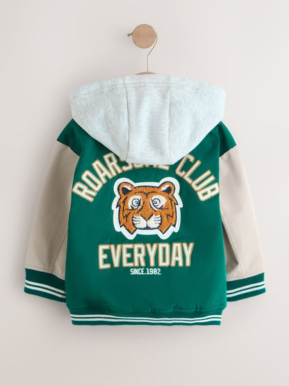 Green/Tan Varsity Jacket (3mths-7yrs) - Size 3-6 Months (62-68cm)