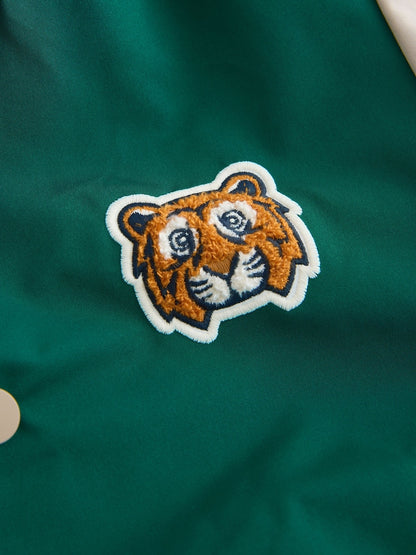 Green/Tan Varsity Jacket (3mths-7yrs) - Size 3-6 Months (62-68cm)