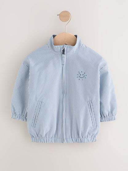 Light Blue Pinstripe Bomber Jacket (3mths-7yrs) - Size 3-6 Months (62-68cm) - Light Blue Pinstripe Bomber