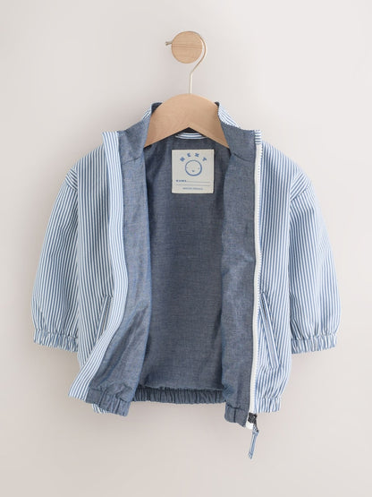 Light Blue Pinstripe Bomber Jacket (3mths-7yrs) - Size 3-6 Months (62-68cm)