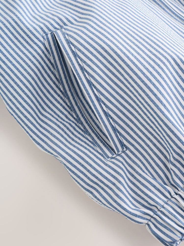 Light Blue Pinstripe Bomber Jacket (3mths-7yrs) - Size 3-6 Months (62-68cm)