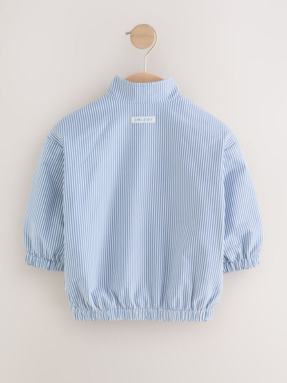 Light Blue Pinstripe Bomber Jacket (3mths-7yrs) - Size 3-6 Months (62-68cm)
