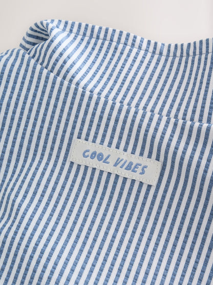 Light Blue Pinstripe Bomber Jacket (3mths-7yrs) - Size 3-6 Months (62-68cm)