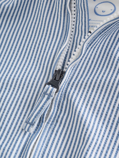 Light Blue Pinstripe Bomber Jacket (3mths-7yrs) - Size 3-6 Months (62-68cm)