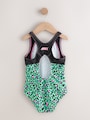 Turquoise Blue Animal Sports Open Back Swimsuit (3-16yrs) - Size 3 Years (98cm)