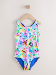 Multi Abstract Sports Open Back Swimsuit (3-16yrs) - Size 3 Years (98cm)