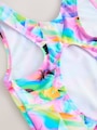 Multi Abstract Sports Open Back Swimsuit (3-16yrs) - Size 3 Years (98cm)