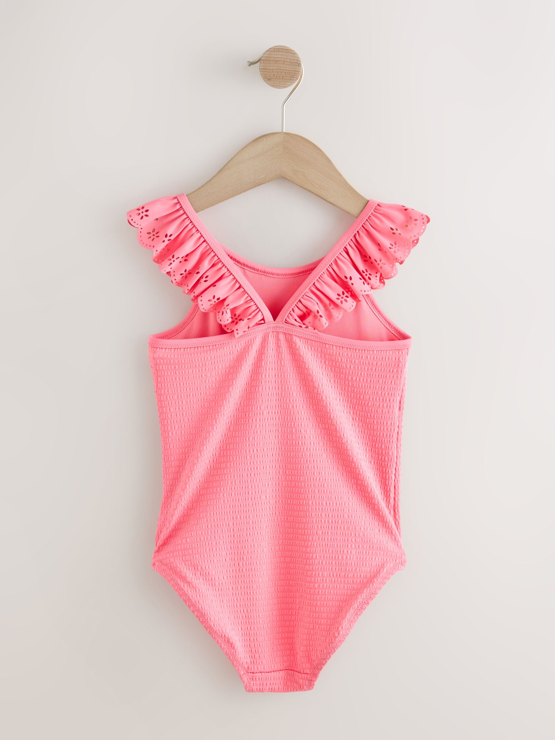 Pink Broderie Frill Swimsuit (3-16yrs) - Size 3 Years (98cm)