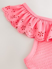 Pink Broderie Frill Swimsuit (3-16yrs) - Size 3 Years (98cm)