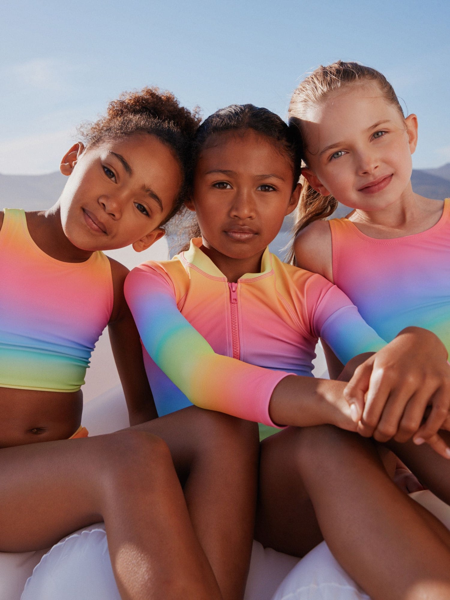 Rainbow Ombre Scoop Neck Swimsuit (3-16yrs) - Size 3 Years (98cm)