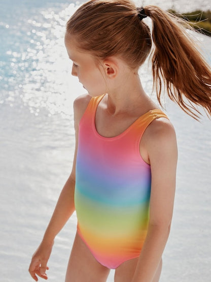 Rainbow Ombre Scoop Neck Swimsuit (3-16yrs) - Size 3 Years (98cm)