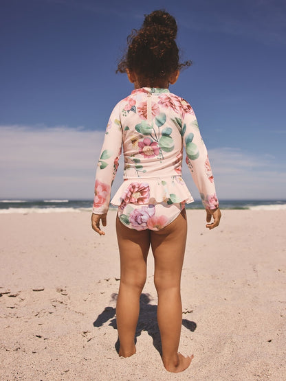 Pink Floral Print Sunsafe Swim Set (3mths-7yrs)