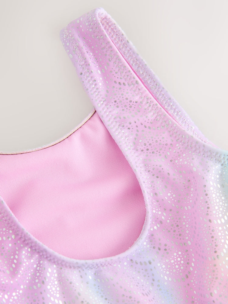 Pink Foil Mesh Tutu Swimsuit (3mths-7yrs)