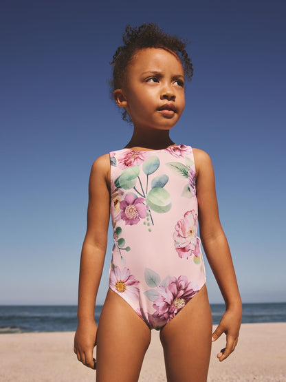 Pink Floral Swimsuit (3mths-10yrs) - Size 3-6 Months (62-68cm)
