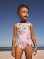 Pink Floral Swimsuit (3mths-10yrs) - Size 3-6 Months (62-68cm)