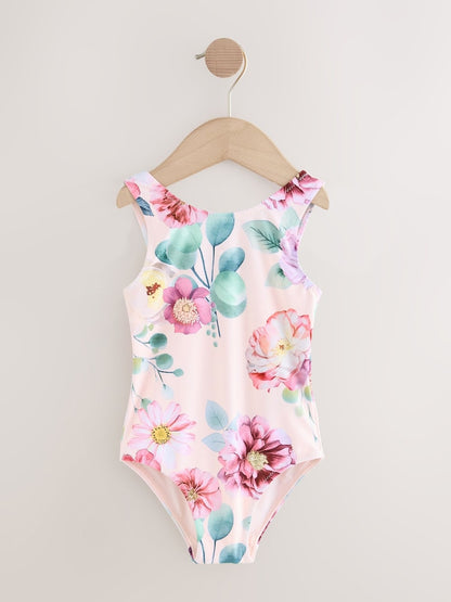 Pink Floral Swimsuit (3mths-10yrs) - Size 3-6 Months (62-68cm)