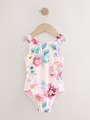 Pink Floral Swimsuit (3mths-10yrs) - Size 3-6 Months (62-68cm)