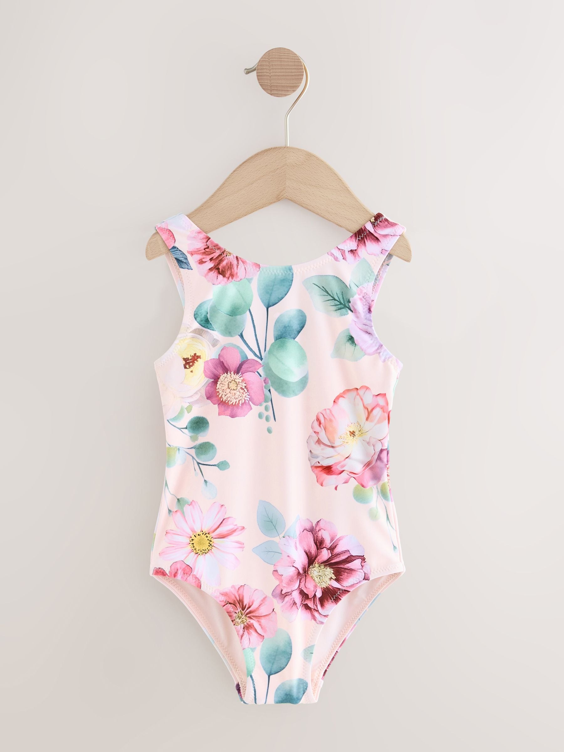 Pink Floral Swimsuit (3mths-10yrs) - Size 3-6 Months (62-68cm)