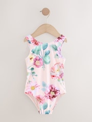 Pink Floral Swimsuit (3mths-10yrs) - Size 3-6 Months (62-68cm)