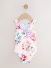 Pink Floral Swimsuit (3mths-10yrs) - Size 3-6 Months (62-68cm)