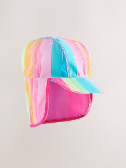Rainbow Stripe Swim Legionnaire Hat (3mths-10yrs) - Size 3-9 Months (62-74cm)