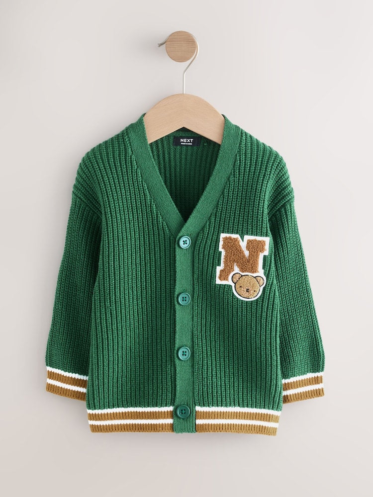Green Varsity Character Cardigan (3mths-7yrs)