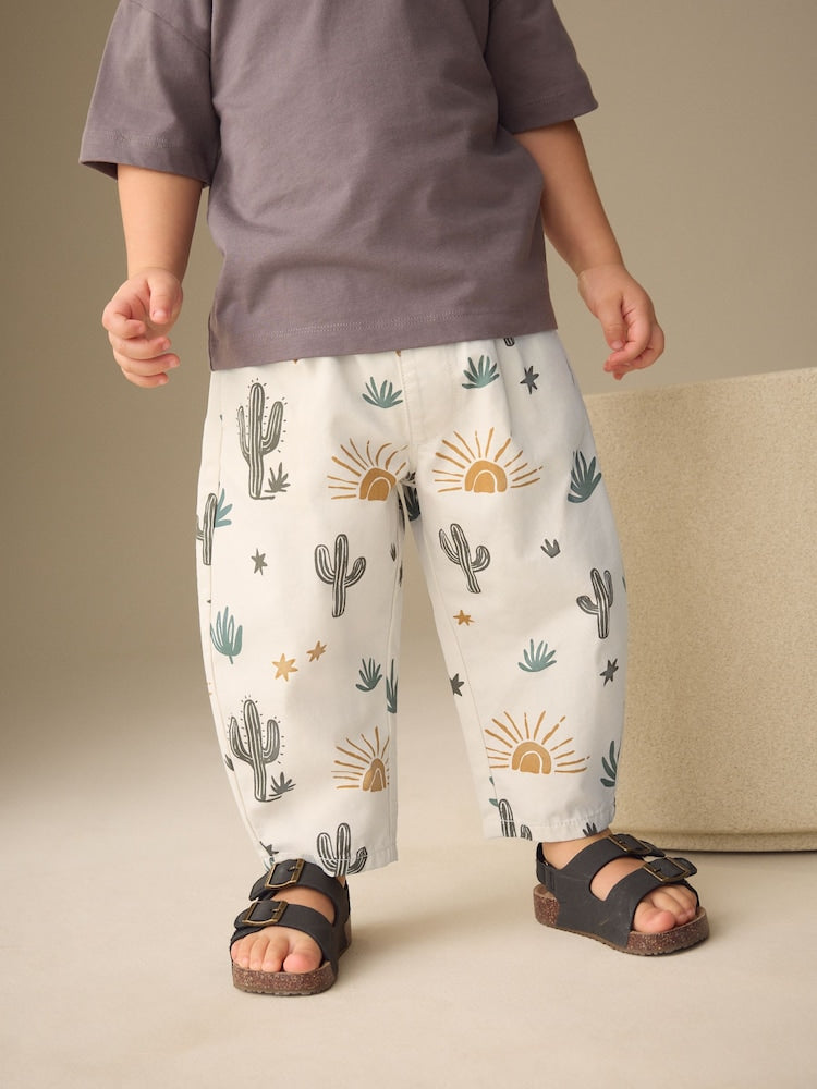 Neutral Cactus Print Barrel Pull On