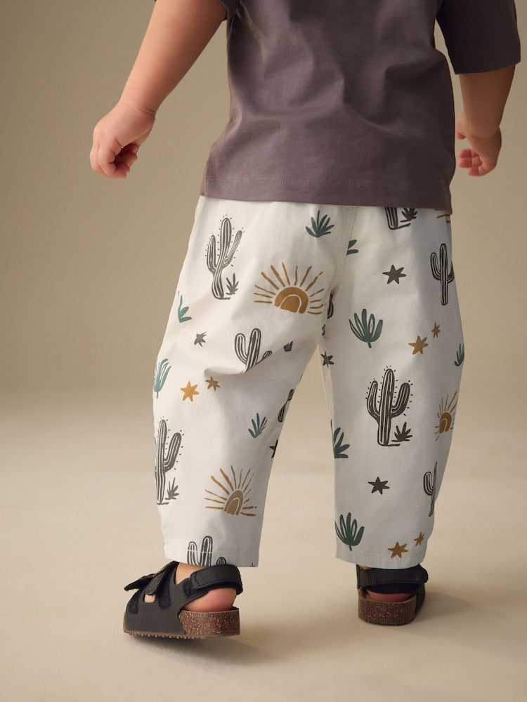 Neutral Cactus Print Barrel Pull On