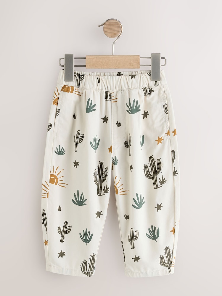 Neutral Cactus Print Barrel Pull On