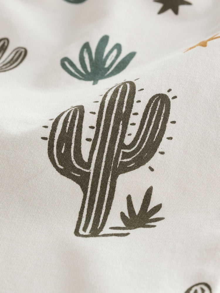 Neutral Cactus Print Barrel Pull On