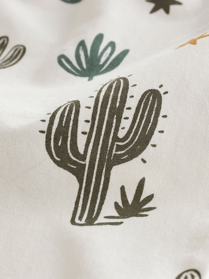 Neutral Cactus Print Barrel Pull On