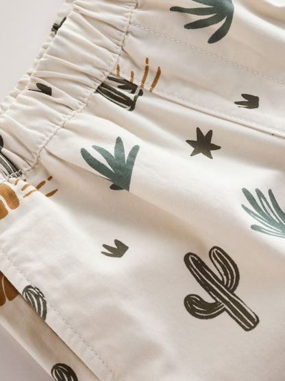 Neutral Cactus Print Barrel Pull On