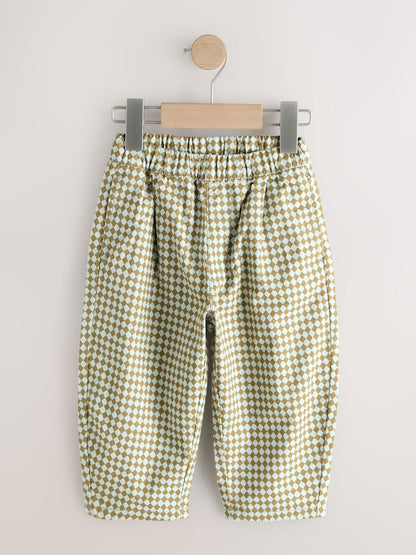 Green/Blue Mini Harlequin Barrel Pull On Trousers (3mths-7yrs) (3mths-7yrs) - Size 3-6 Months (62-68cm)