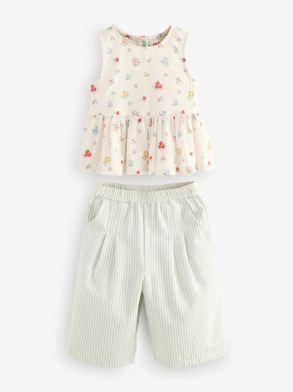 Cath Kidston Ecru Ditsy Blouse And Trousers Set (3mths-8yrs)