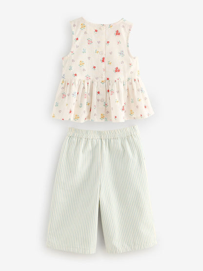 Cath Kidston Ecru Ditsy Blouse And Trousers Set (3mths-8yrs)