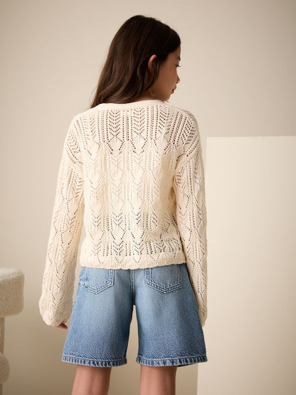 Ecru Knitted Cardigan (3-16yrs) - Size 3 Years (98cm)