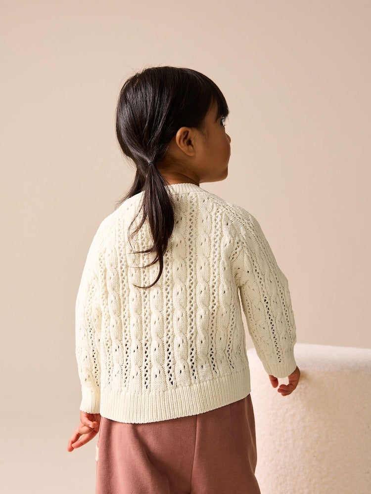 Ecru Cable Cardigan (3mths-7yrs) - Size 3-6 Months (62-68cm)