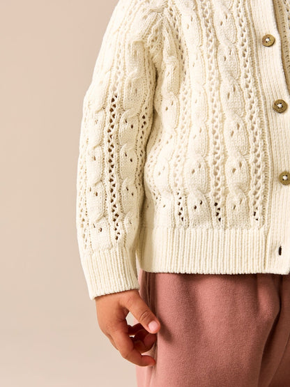 Ecru Cable Cardigan (3mths-7yrs) - Size 3-6 Months (62-68cm)
