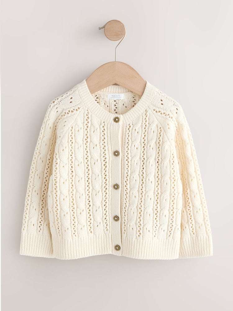 Ecru Cable Cardigan (3mths-7yrs) - Size 3-6 Months (62-68cm)