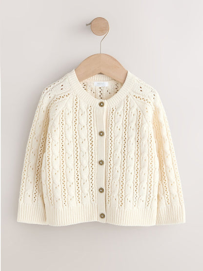 Ecru Cable Cardigan (3mths-7yrs) - Size 3-6 Months (62-68cm)