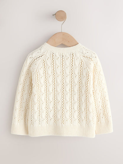 Ecru Cable Cardigan (3mths-7yrs) - Size 3-6 Months (62-68cm)