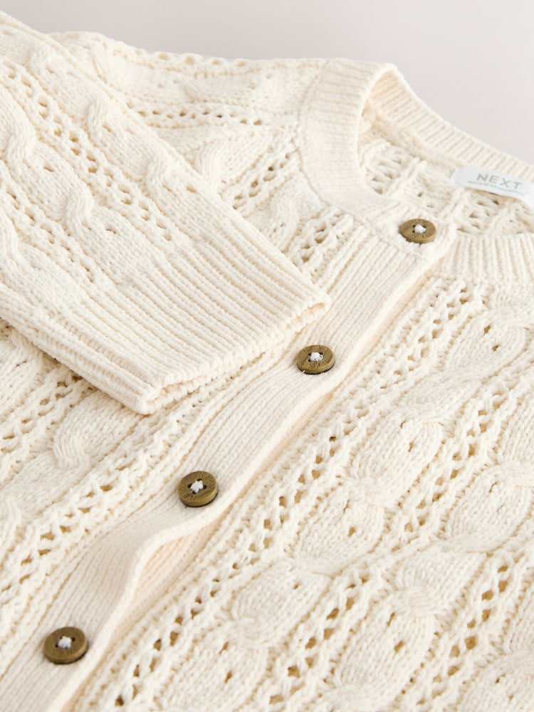 Ecru Cable Cardigan (3mths-7yrs) - Size 3-6 Months (62-68cm)
