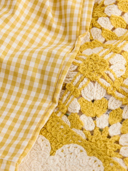 Ochre Yellow Crochet Top and Short set (12mths-7yrs)