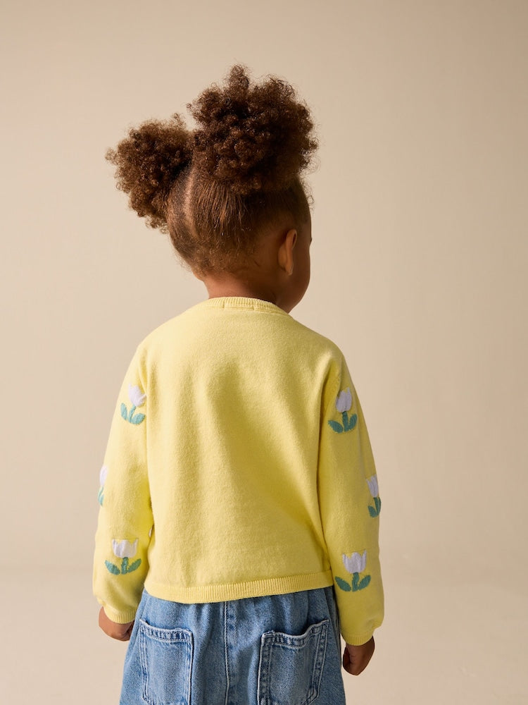 Yellow Tulip Cardigan (3mths-10yrs) - Size 3-6 Months (62-68cm)