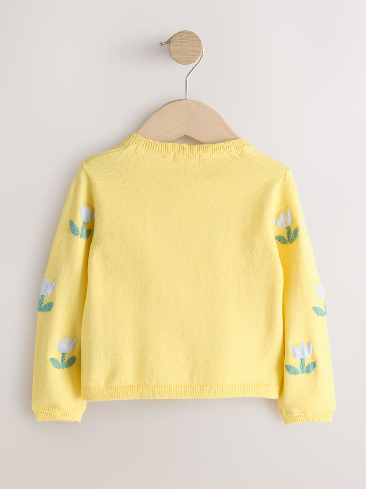 Yellow Tulip Cardigan (3mths-10yrs) - Size 3-6 Months (62-68cm)