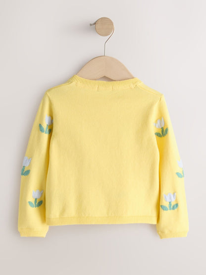Yellow Tulip Cardigan (3mths-10yrs) - Size 3-6 Months (62-68cm)