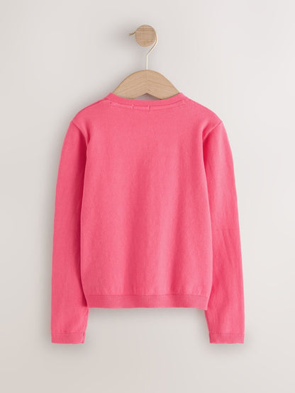 Fluro Pink Cardigan (3mths-10yrs) - Size 3-6 Months (62-68cm)