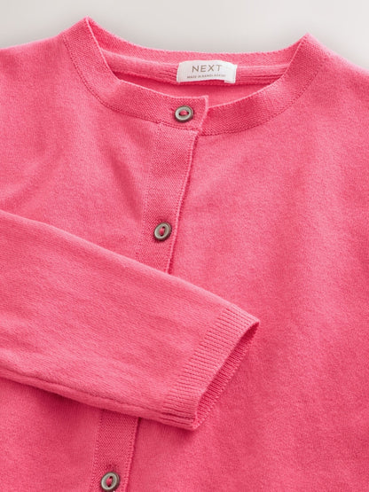 Fluro Pink Cardigan (3mths-10yrs) - Size 3-6 Months (62-68cm)